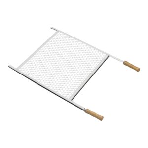 Grelha em Aço Inox com Cabo de Madeira 83,5 x 55 cm